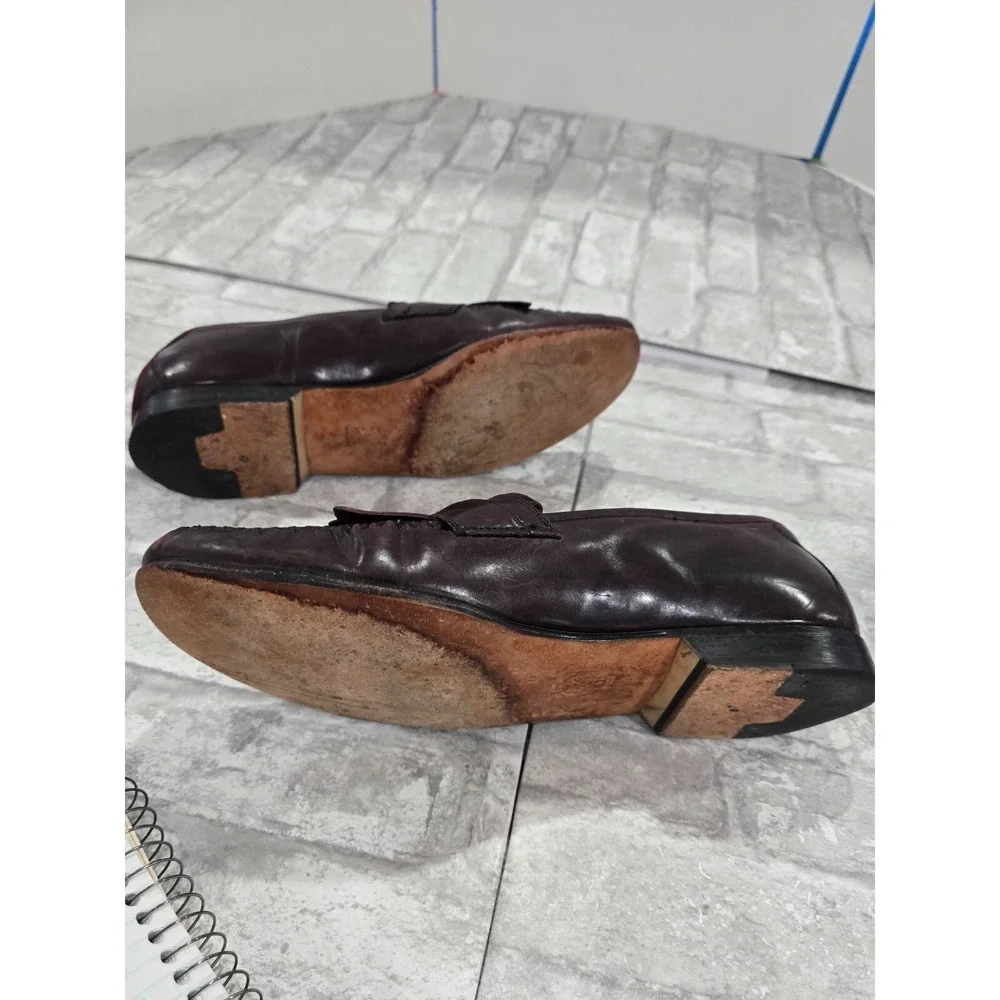 Johnston Murphy Men's Red Brown Leather Tassel Slip On Shoes Size 11 150834‎